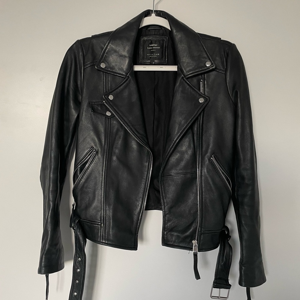 Zara black Leather Jacket